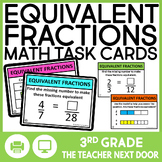 3rd Grade Creating Equivalent Fractions Task Cards - Equiv