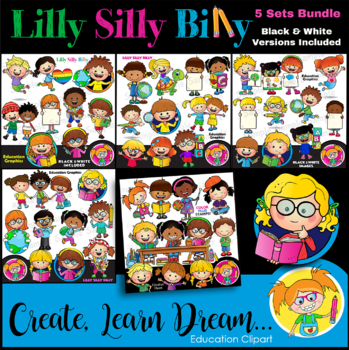 Preview of Create, Learn, Dream - Clipart BUNDLE (5 sets). {Lilly Silly Billy}
