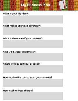 Preview of Create My Own Business Plan