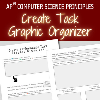 Preview of Create Performance Task Graphic Organizer