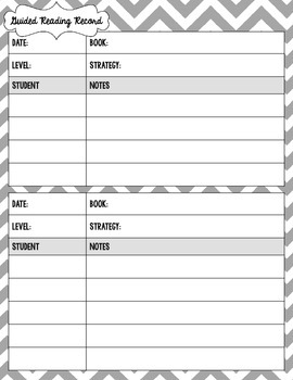 {Create Planner} Guided Reading Record by Becca Giese | TpT