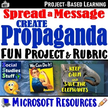 Preview of Create Propaganda Project with Rubric | Spread a Message PBL | Microsoft