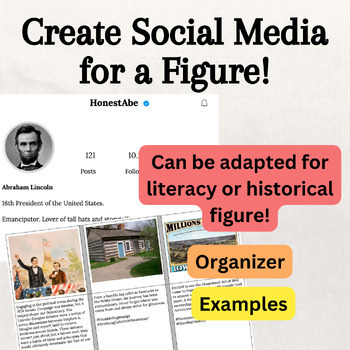 Preview of Create Social Media Instagram Template for Fictional, Historical Figure EDITABLE