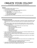 Create Your Colony Project Assignment Sheet & Grading Rubric