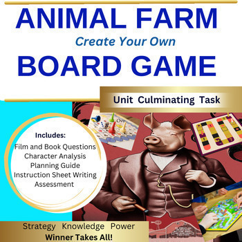 Preview of Create Your Animal Farm Boardgame, Gamified, Project-Based, Unit Assessment
