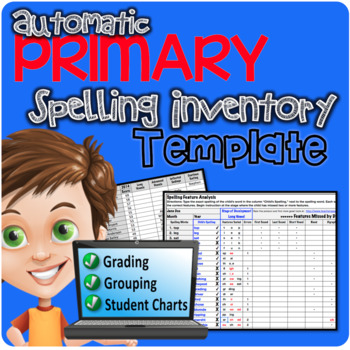 Preview of Primary Automatic Spelling Inventory Template