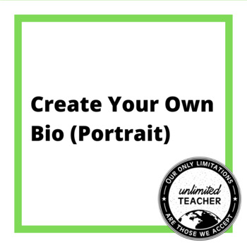 Preview of Create Your Own Bio (Portrait) - Template - For slides or print!