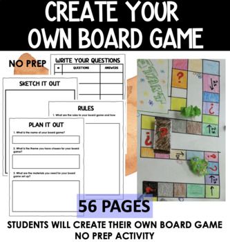 Preview of Create Your Own Board Game | No Prep Activity | Works With Any Subject