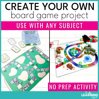Preview of Create Your Own Board Game Project | Fun No Prep Activity | End of the Year