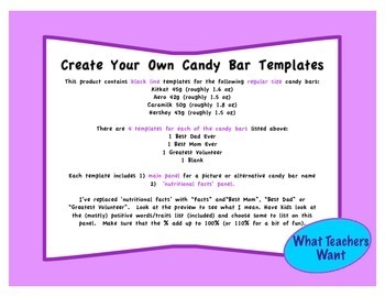 make your own candy bar wrapper template