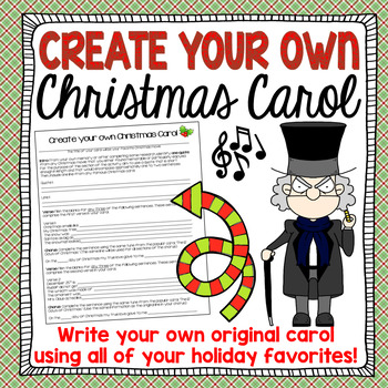 Preview of Christmas Carol Writing Activity