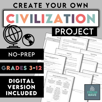Preview of Create-Your-Own Civilization Project | NO PREP | Digital | Student-Paced | Fun