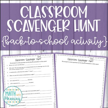 Preview of Create Your Own Classroom Scavenger Hunt - A Back to School Activity