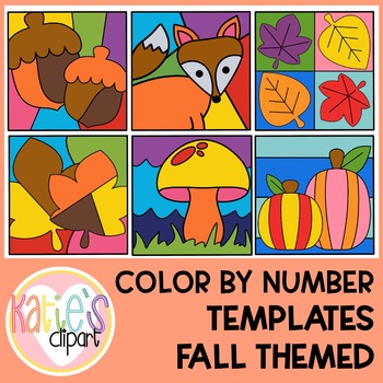Preview of Create Your Own Color By Number Fall Color By Code Clip Art Templates