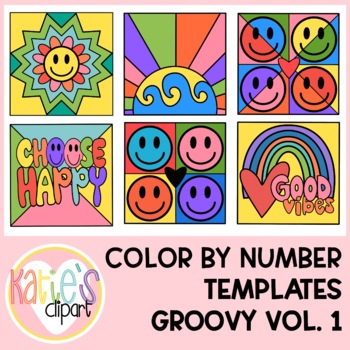 Preview of Create Your Own Color By Number Groovy Clip Art Color By Code Templates