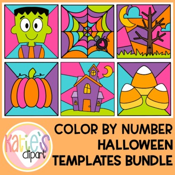 Preview of Create Your Own Color By Number Halloween BUNDLE Color By Code Clipart Templates