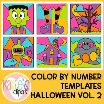 Preview of Create Your Own Color By Number Halloween Clip Art Vol. 2 Color By Code Template