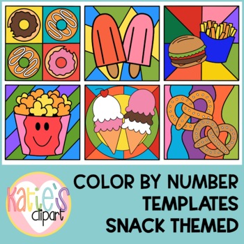 Preview of Create Your Own Color By Number Snack Vol. 1 Clip Art Color By Code Templates