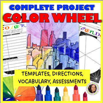 Preview of Create Your Own Color Wheel Project- Visual Art Color Theory Assignment