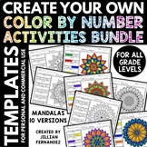 Create Your Own Color by Number Activities Templates BUNDL