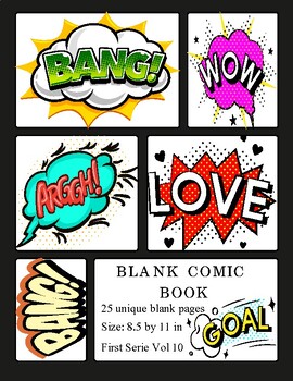 Preview of Create Your Own Comic Book With 25 Unique Printable Blank Templates Pages Vol 10