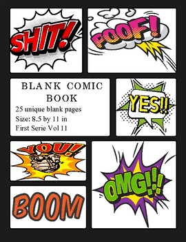 Preview of Create Your Own Comic Book With 25 Unique Printable Blank Templates Pages Vol 11