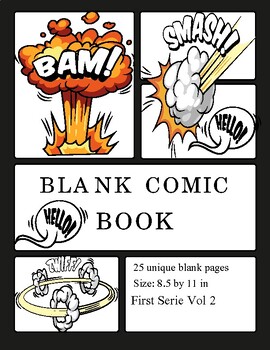 Preview of Create Your Own Comic Book With 25 Unique Printable Blank Templates Pages Vol 2