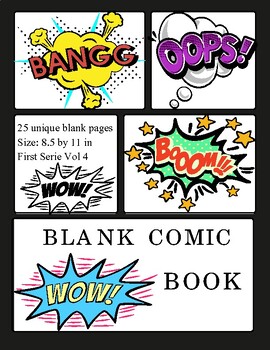 Preview of Create Your Own Comic Book With 25 Unique Printable Blank Templates Pages Vol 4