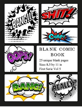 Preview of Create Your Own Comic Book With 25 Unique Printable Blank Templates Pages Vol 5