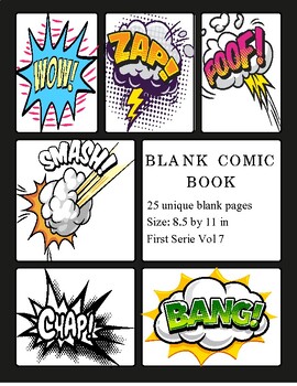 Preview of Create Your Own Comic Book With 25 Unique Printable Blank Templates Pages Vol 7