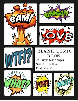 Preview of Create Your Own Comic Book With 25 Unique Printable Blank Templates Pages Vol 8