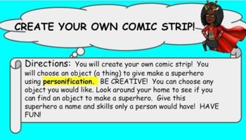 Preview of Create Your Own Comic! (Digital Google Classroom)