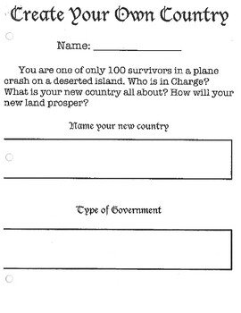 create your own country assignment