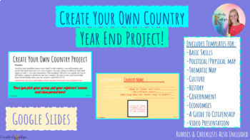 Preview of Create Your Own Country Project Template (Google Slides)