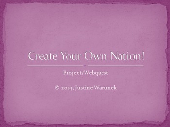 Preview of Create Your Own Country!  Project/Webquest