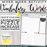 Create Your Own Crossword Puzzle Vocabulary Word Any Subject