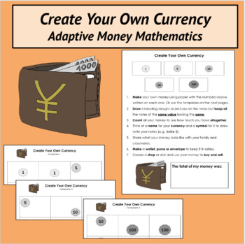 Preview of Create Your Own Currency - Money - Adaptive Mathematics