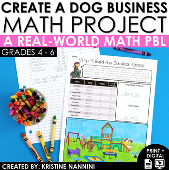 Preview of Project Based Learning Dog Business Math Project PBL Early Finishers Enrichment