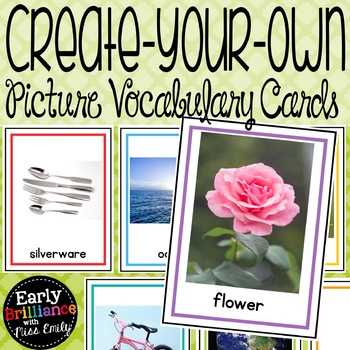 Preview of Create-Your-Own EDITABLE Picture Vocabulary Cards