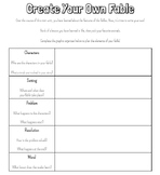 Create Your Own Fable - Graphic Organizer