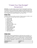 Create Your Own Future Budget Assignment