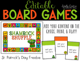 Create Your Own Game Board *Editable St. Patrick's Day Themed*