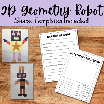 Preview of Create Your Own Geometry Robot | 2D Shape Robot Art Craft 2.G.A.1