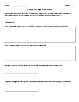 create your own government assignment