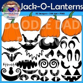 Preview of Create Your Own Jack-O-Lantern Clip Art (Halloween, Pumpkin, Faces)