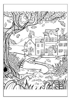 adult landscape coloring pages