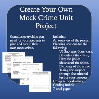 Preview of Create Your Own Mock Crime Unit Project