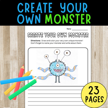 Preview of Create Your Own Monster | Halloween Activity | Art, Writing, Creativity|
