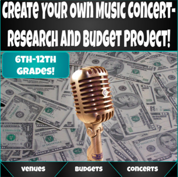 Preview of Create Your Own Music Concert- Research & Budget Project!
