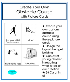 Preview of Create Your Own Obstacle Course (32 Station Cards) | Distance Learning